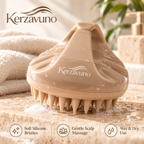 Kerzavuno® RootEase Silicone Scalp Cleansing Brush