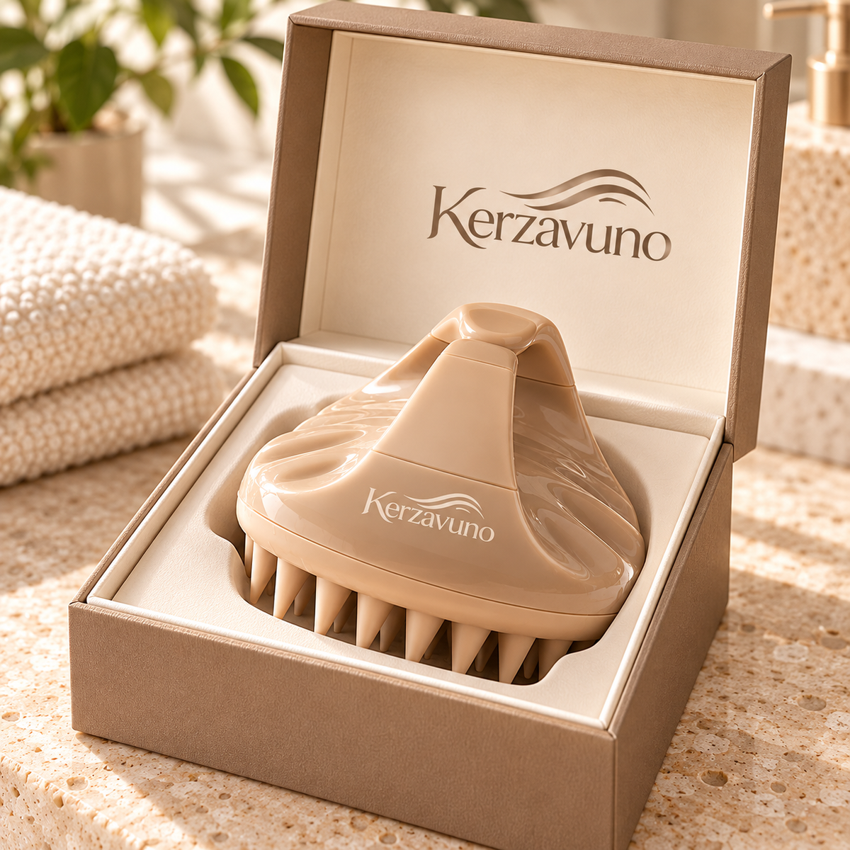Kerzavuno® RootEase Silicone Scalp Cleansing Brush