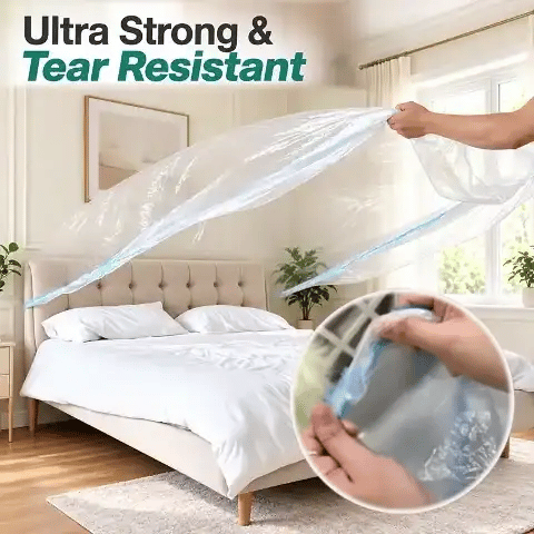 (2-8-Pack)Heavy-Duty Elastic Furniture Protectors - 3-Second Snap-On Dust & Moisture Shield for Sofas, Beds & Moving