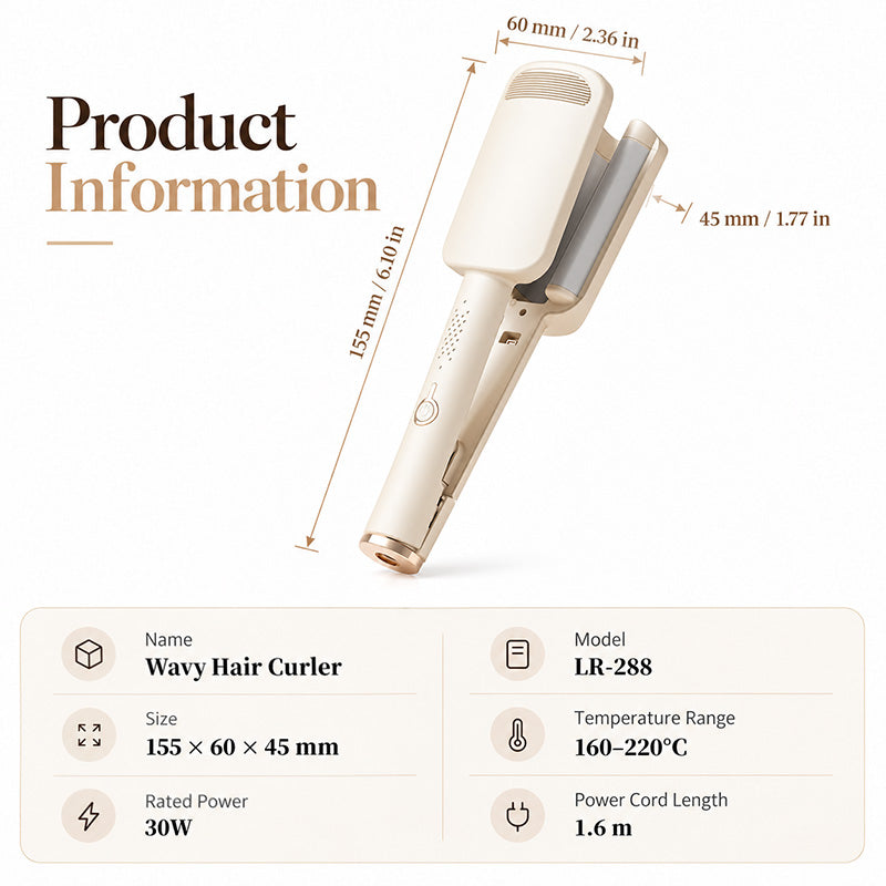 Curl Big Waves Instantly! No-Damage 32mm U-Barrel Curler
