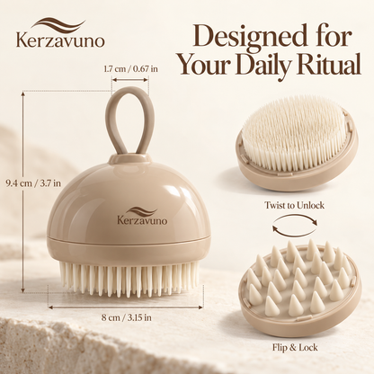 Kerzavuno® Duet Scalp & Hair Brush