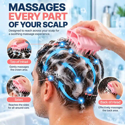 Soft Silicone Scalp Massager & Shampoo Exfoliator Brush