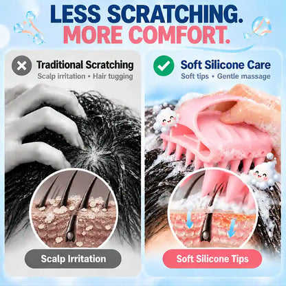 Soft Silicone Scalp Massager & Shampoo Exfoliator Brush