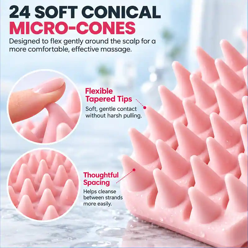Soft Silicone Scalp Massager & Shampoo Exfoliator Brush