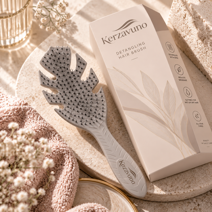Kerzavuno® PureFlow Gentle Detangling Brush