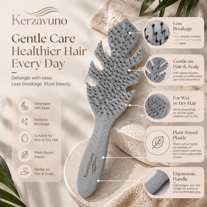 Kerzavuno® PureFlow Gentle Detangling Brush