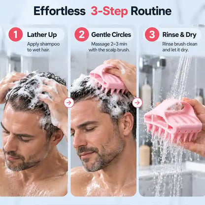 Soft Silicone Scalp Massager & Shampoo Exfoliator Brush