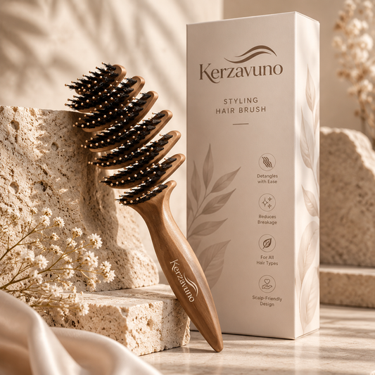 Kerzavuno® SilkBalance Hybrid Hair Brush