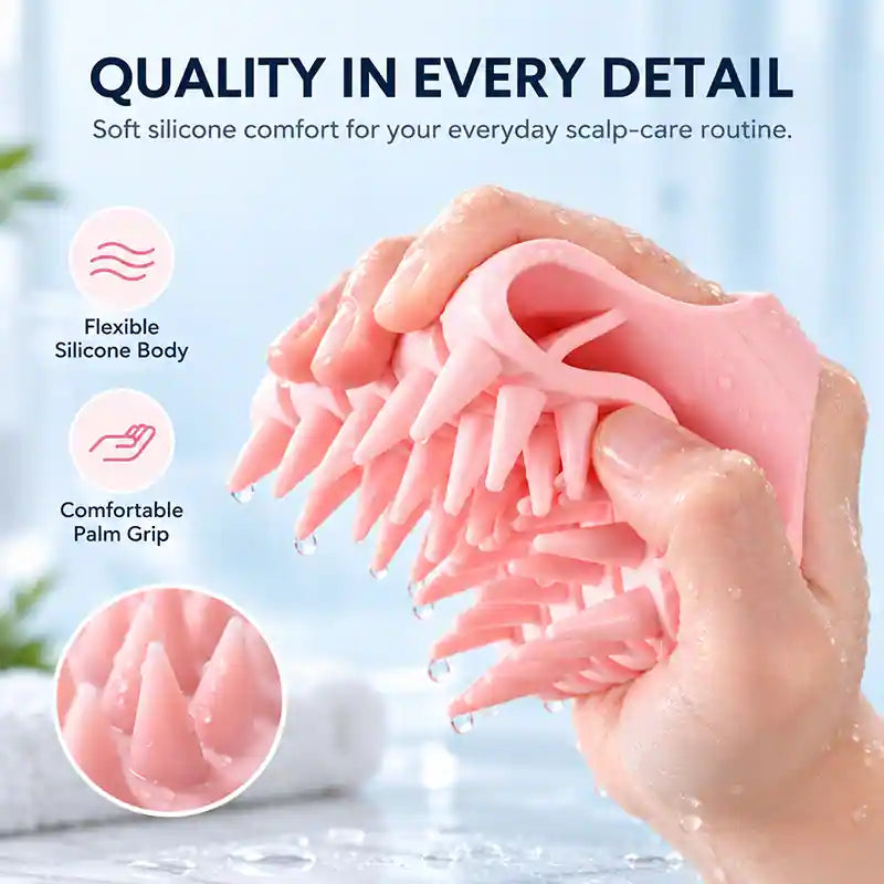 Soft Silicone Scalp Massager & Shampoo Exfoliator Brush