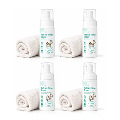 No-Rinse Pet Cleaning Mousse for Cats & Dogs | With Free Microfiber Towel