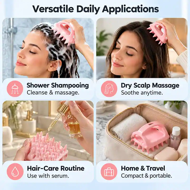 Soft Silicone Scalp Massager & Shampoo Exfoliator Brush