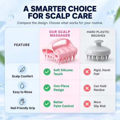 Soft Silicone Scalp Massager & Shampoo Exfoliator Brush