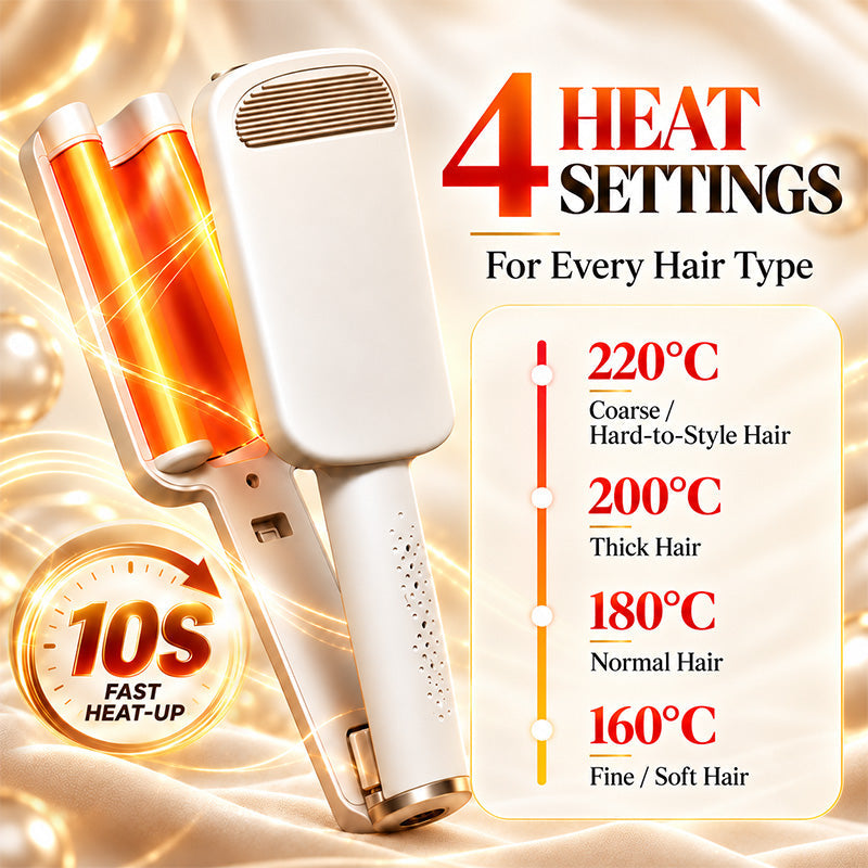 Curl Big Waves Instantly! No-Damage 32mm U-Barrel Curler