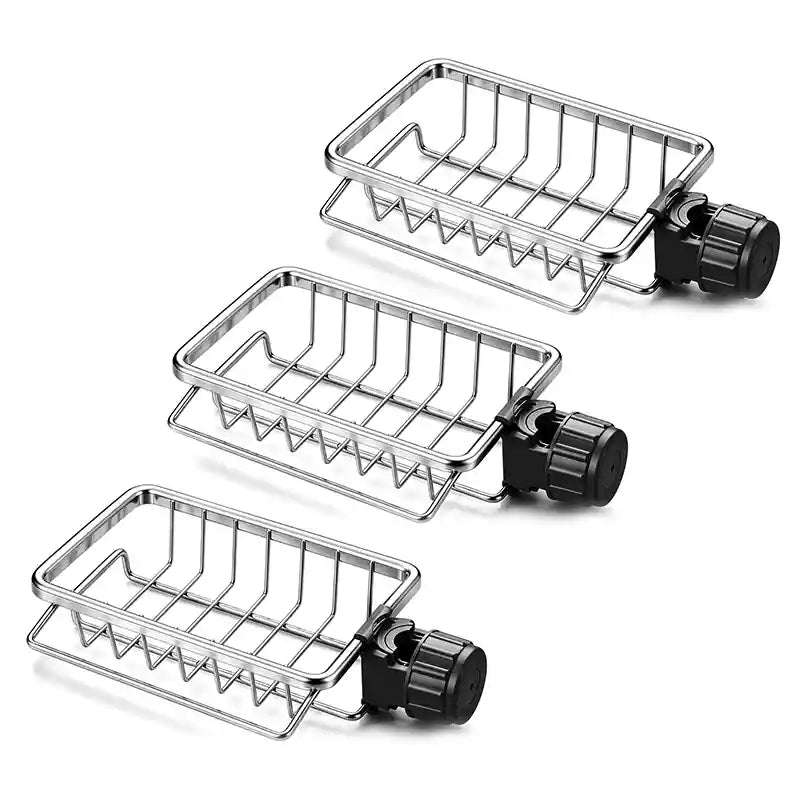 Free Shipping Today Only🔥Never-Slimy Faucet Drain Caddy: 10-Second Clamp-On Sponge & Washcloth Organizer (Excellent)
