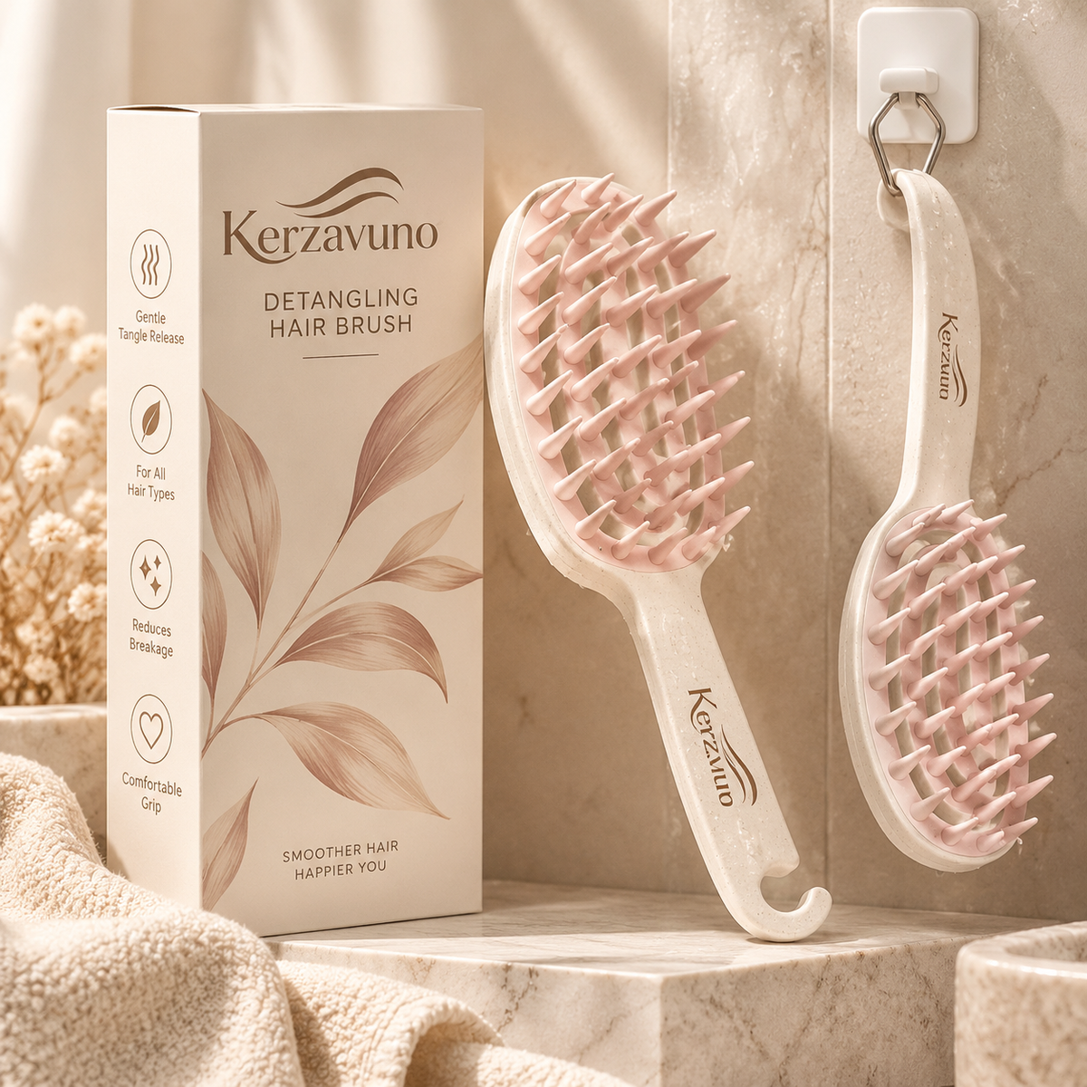 Kerzavuno® ScalpEase Shampoo Massage Brush