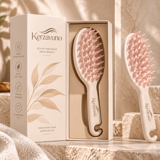 Kerzavuno® ScalpEase Shampoo Massage Brush