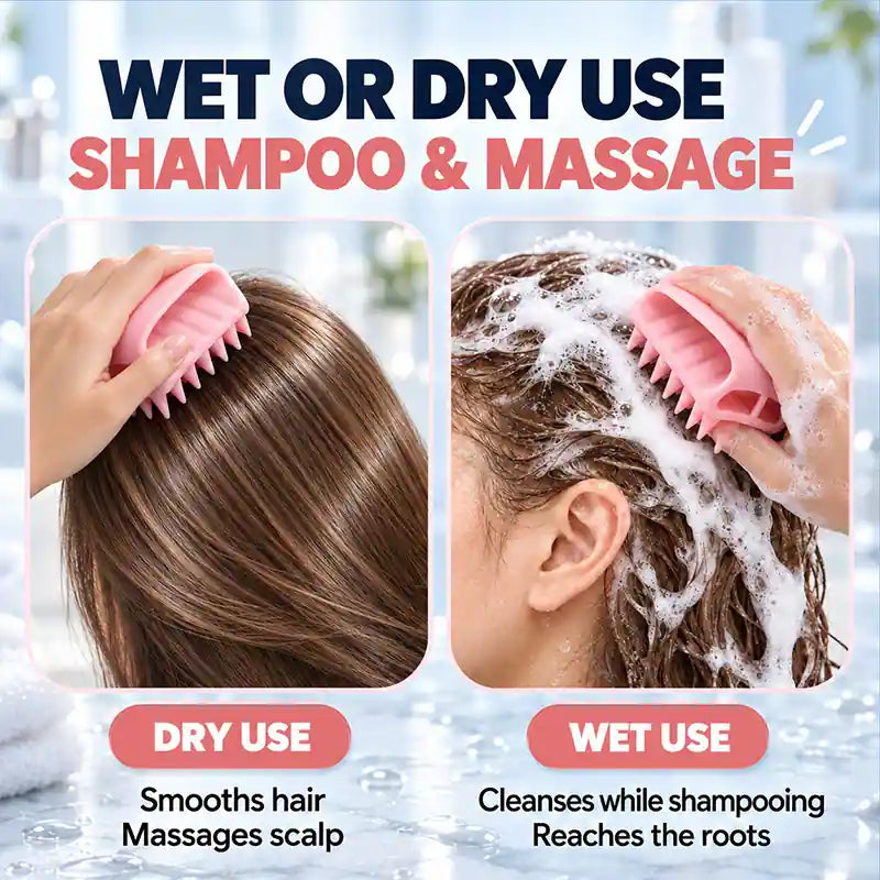 Soft Silicone Scalp Massager & Shampoo Exfoliator Brush