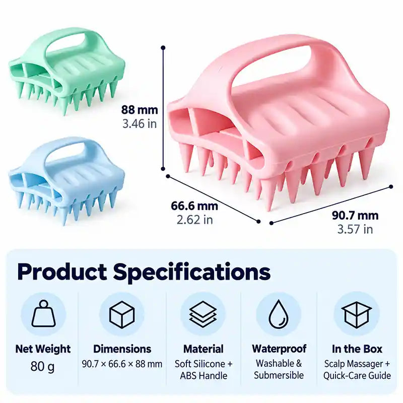 Soft Silicone Scalp Massager & Shampoo Exfoliator Brush