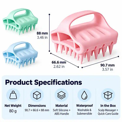 Soft Silicone Scalp Massager & Shampoo Exfoliator Brush