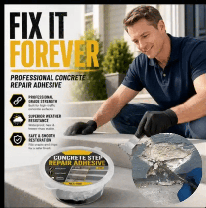🥳2026 HOT SALE🥳💞50K+ SOLD!🔧🏠 50% OFF! Concrete Step Repair Adhesive – Permanently bonds cracked stairs & walkways. Weatherproof – resists heat, ice & rain. Walk safely again! 🛡️✨